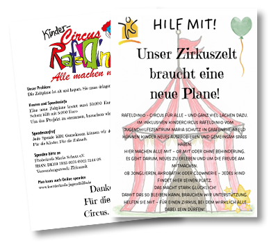 flyer pdf spendenaktion zeltplane